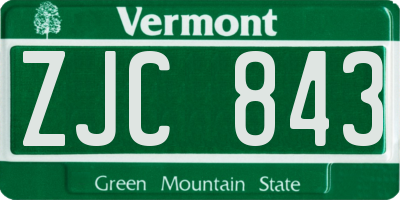 VT license plate ZJC843