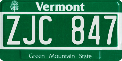 VT license plate ZJC847
