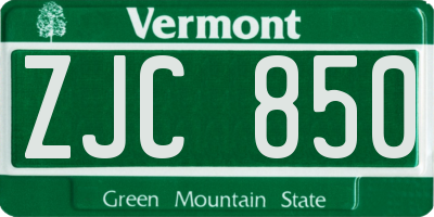 VT license plate ZJC850