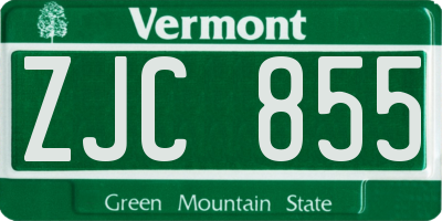 VT license plate ZJC855