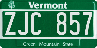 VT license plate ZJC857