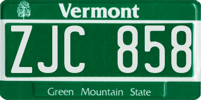 VT license plate ZJC858