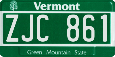 VT license plate ZJC861