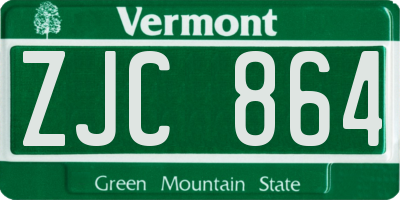 VT license plate ZJC864