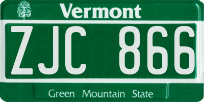 VT license plate ZJC866