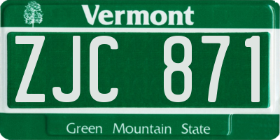 VT license plate ZJC871