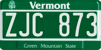 VT license plate ZJC873
