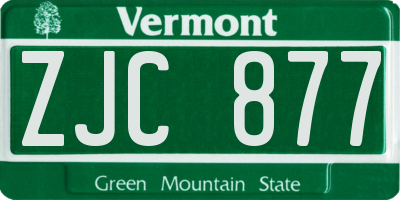 VT license plate ZJC877