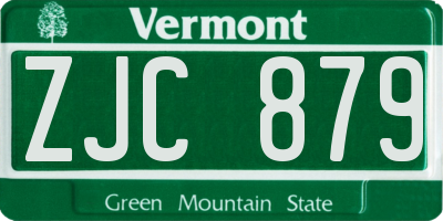 VT license plate ZJC879