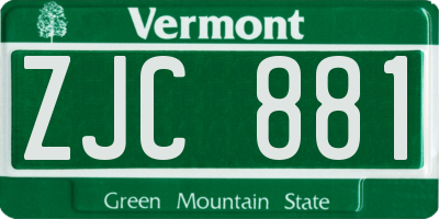 VT license plate ZJC881