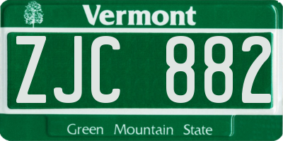 VT license plate ZJC882