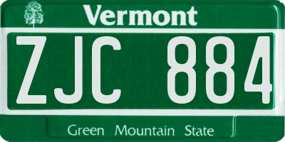 VT license plate ZJC884