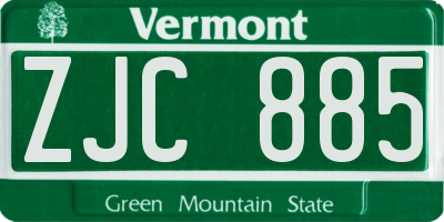 VT license plate ZJC885