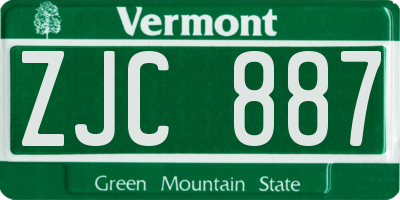 VT license plate ZJC887