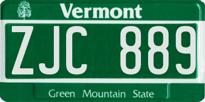 VT license plate ZJC889