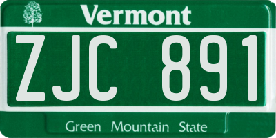 VT license plate ZJC891