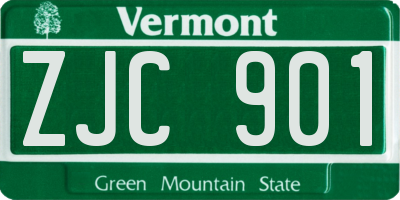 VT license plate ZJC901