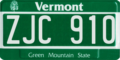 VT license plate ZJC910