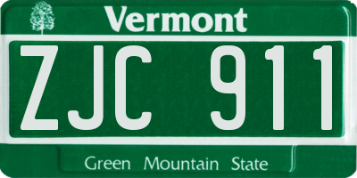VT license plate ZJC911