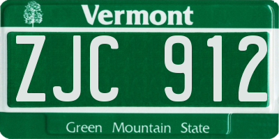 VT license plate ZJC912