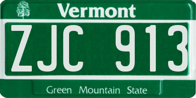 VT license plate ZJC913