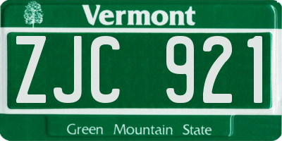 VT license plate ZJC921