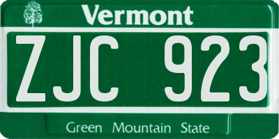 VT license plate ZJC923