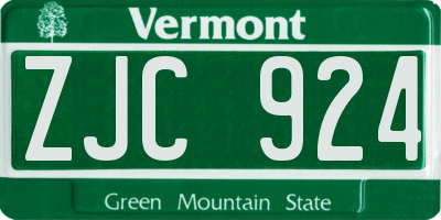 VT license plate ZJC924