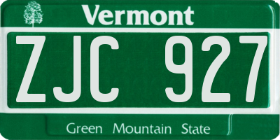 VT license plate ZJC927