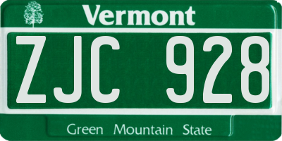 VT license plate ZJC928