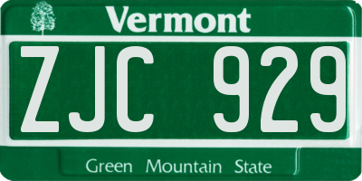 VT license plate ZJC929