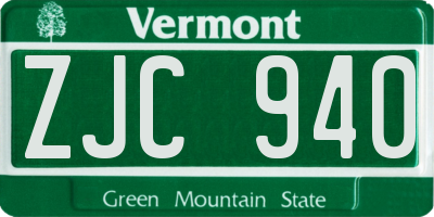 VT license plate ZJC940
