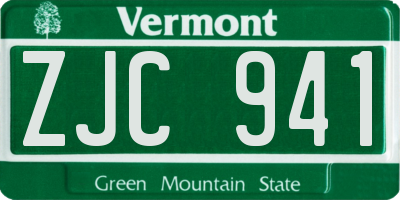 VT license plate ZJC941