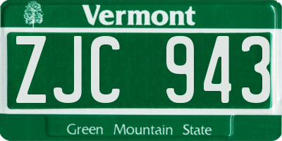 VT license plate ZJC943