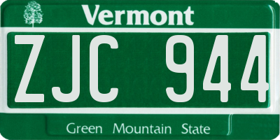VT license plate ZJC944