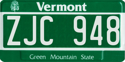 VT license plate ZJC948