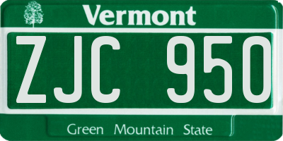 VT license plate ZJC950