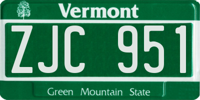 VT license plate ZJC951