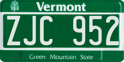 VT license plate ZJC952