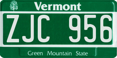 VT license plate ZJC956