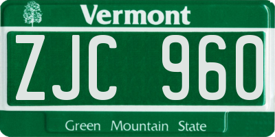 VT license plate ZJC960