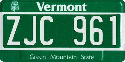 VT license plate ZJC961