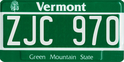 VT license plate ZJC970