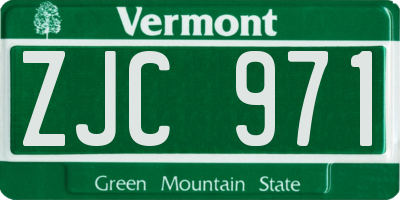 VT license plate ZJC971