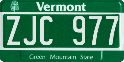 VT license plate ZJC977