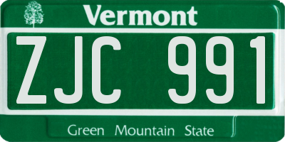 VT license plate ZJC991