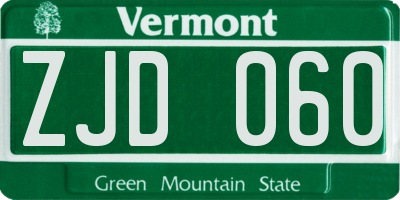 VT license plate ZJD060