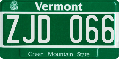 VT license plate ZJD066