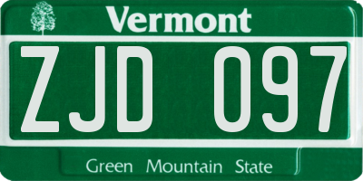 VT license plate ZJD097
