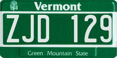 VT license plate ZJD129